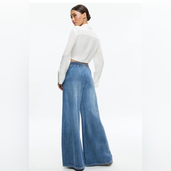 KENLEY DENIM PALAZZO PANT SZ LARGE 🤩 - Picture 3 of 4